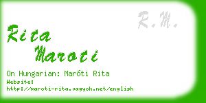 rita maroti business card