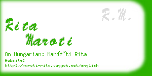 rita maroti business card